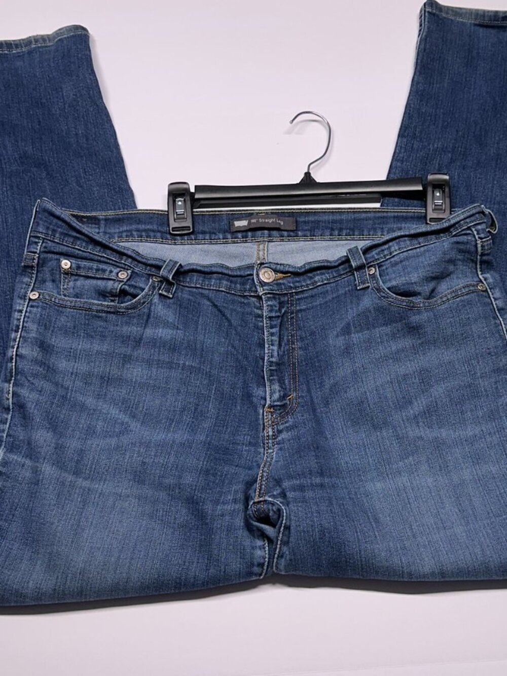 Levi Strauss 505 Womens 36x31 Medium Wash Blue Jeans Classic Straight Leg